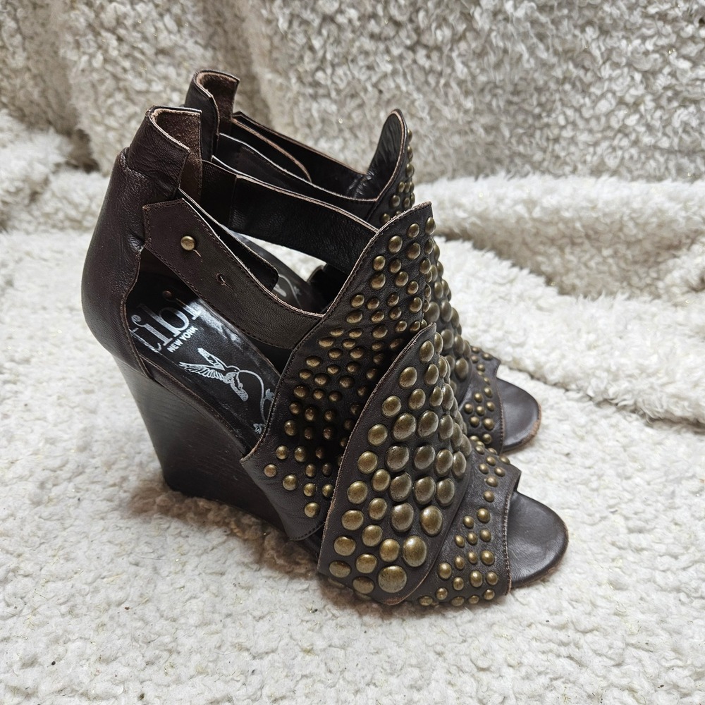 Tibi New York Studded Leather Wedge Sandals size 8.5
